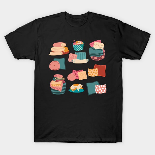 comfy laundry pillows T-Shirt by Art by Ergate